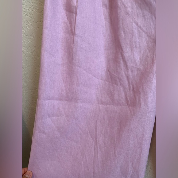 ANTONIO MELANI Light Pink Linen-Blend Wide-Leg Pants & Sleeveless Crop Tank Set - Picture 4 of 13